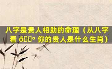 八字是贵人相助的命理（从八字看 🐺 你的贵人是什么生肖）